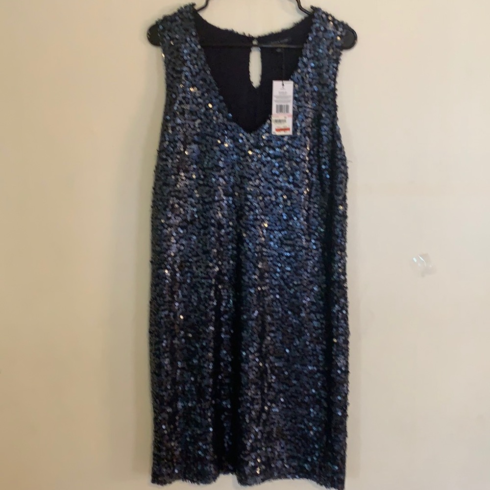 TOMMY HILFIGER  navy blue sequin dress size 10.
